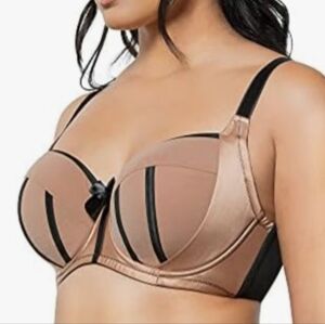 Parfait 36DDD Tan and Black Balconette Bra with Underwire Support, NWOT